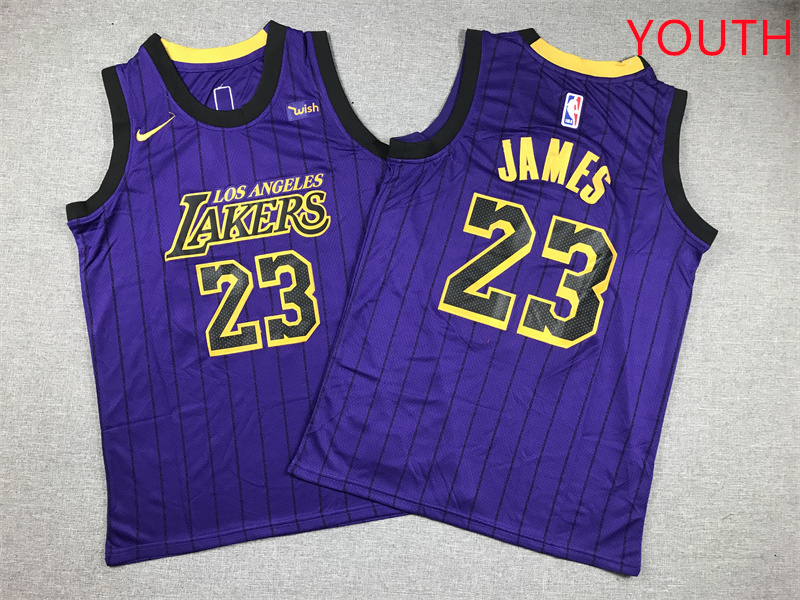Youth Los Angeles Lakers 23 James Purple Nike 2025 NBA Jersey style 3